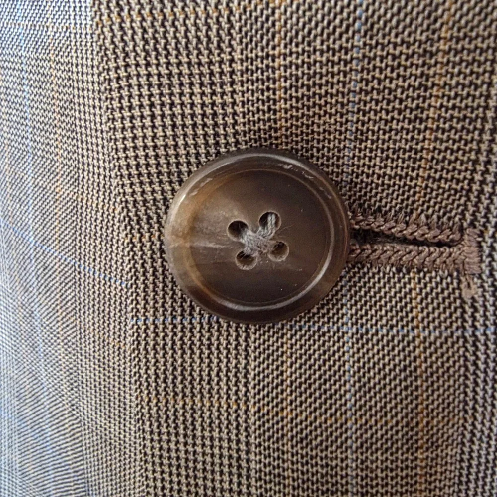 Hart Schaffner Marx Sport Coat 46XL‎ Grey Glen Plaid Wool Made in USA